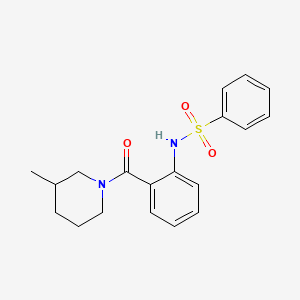 molecular formula C19H22N2O3S B4570654 N-{2-[(3-methyl-1-piperidinyl)carbonyl]phenyl}benzenesulfonamide 