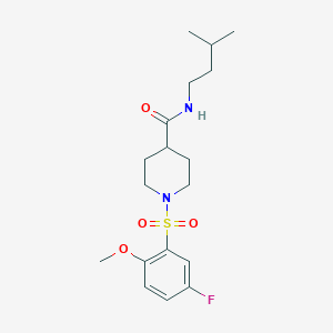 1-[(5-fluoro-2-methoxyphenyl)sulfonyl]-N-(3-methylbutyl)piperidine-4-carboxamide