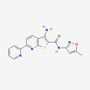 molecular formula C17H13N5O2S B4570669 3-氨基-N-(5-甲基-3-异恶唑基)-6-(2-吡啶基)噻吩并[2,3-b]吡啶-2-甲酰胺 