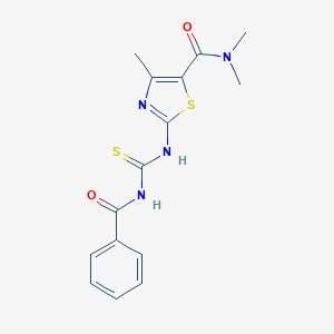 molecular formula C15H16N4O2S2 B457069 2-{[(benzoylamino)carbothioyl]amino}-N,N,4-trimethyl-1,3-thiazole-5-carboxamide 