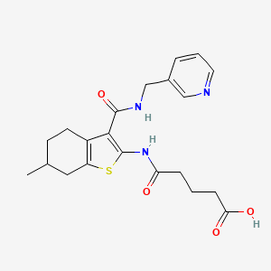 molecular formula C21H25N3O4S B4570702 5-({6-Methyl-3-[(pyridin-3-ylmethyl)carbamoyl]-4,5,6,7-tetrahydro-1-benzothiophen-2-yl}amino)-5-oxopentanoic acid 