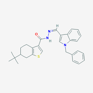 N'-[(1-benzyl-1H-indol-3-yl)methylene]-6-tert-butyl-4,5,6,7-tetrahydro-1-benzothiophene-3-carbohydrazide