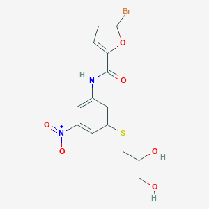 molecular formula C14H13BrN2O6S B457074 5-bromo-N-{3-[(2,3-dihydroxypropyl)sulfanyl]-5-nitrophenyl}-2-furamide 