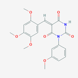 molecular formula C21H20N2O7 B4570745 1-(3-methoxyphenyl)-5-(2,4,5-trimethoxybenzylidene)-2,4,6(1H,3H,5H)-pyrimidinetrione 