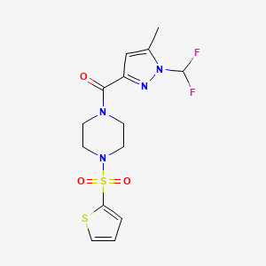 [1-(difluoromethyl)-5-methyl-1H-pyrazol-3-yl][4-(thiophen-2-ylsulfonyl)piperazin-1-yl]methanone