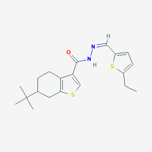 molecular formula C20H26N2OS2 B457080 6-tert-butyl-N'-[(5-ethyl-2-thienyl)methylene]-4,5,6,7-tetrahydro-1-benzothiophene-3-carbohydrazide 