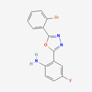 molecular formula C14H9BrFN3O B4570834 2-[5-(2-溴苯基)-1,3,4-恶二唑-2-基]-4-氟苯胺 