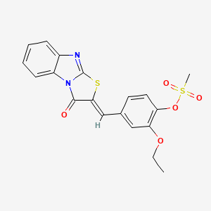 molecular formula C19H16N2O5S2 B4570847 甲磺酸2-乙氧基-4-[(3-氧代[1,3]噻唑并[3,2-a]苯并咪唑-2(3H)-亚甲基)甲基]苯酯 