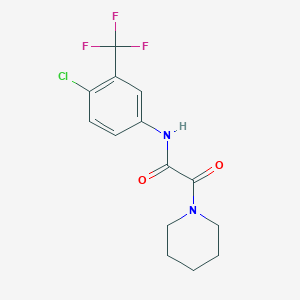 molecular formula C14H14ClF3N2O2 B4570849 N-[4-chloro-3-(trifluoromethyl)phenyl]-2-oxo-2-(1-piperidinyl)acetamide 