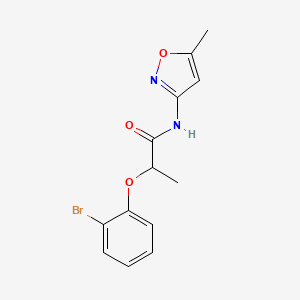 molecular formula C13H13BrN2O3 B4570866 2-(2-bromophenoxy)-N-(5-methyl-1,2-oxazol-3-yl)propanamide 