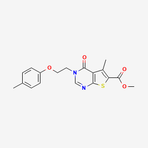 molecular formula C18H18N2O4S B4570894 methyl 5-methyl-3-[2-(4-methylphenoxy)ethyl]-4-oxo-3,4-dihydrothieno[2,3-d]pyrimidine-6-carboxylate 