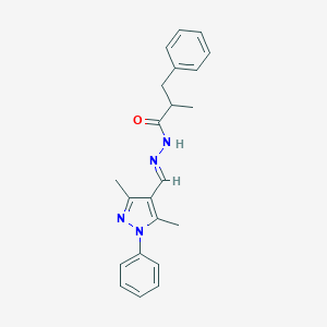 molecular formula C22H24N4O B457091 N'-[(3,5-dimethyl-1-phenyl-1H-pyrazol-4-yl)methylene]-2-methyl-3-phenylpropanohydrazide 