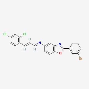 molecular formula C22H13BrCl2N2O B4570917 N-[2-(3-BROMOPHENYL)-1,3-BENZOXAZOL-5-YL]-N-[(E,2E)-3-(2,4-DICHLOROPHENYL)-2-PROPENYLIDENE]AMINE 