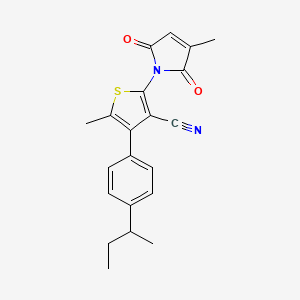 molecular formula C21H20N2O2S B4570924 4-(4-叔丁基苯基)-5-甲基-2-(3-甲基-2,5-二氧代-2,5-二氢-1H-吡咯-1-基)-3-噻吩甲腈 