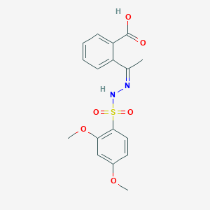 molecular formula C17H18N2O6S B4570951 2-{N-[(2,4-dimethoxyphenyl)sulfonyl]ethanehydrazonoyl}benzoic acid 