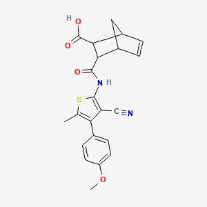 molecular formula C22H20N2O4S B4570976 3-{[3-Cyano-4-(4-methoxyphenyl)-5-methylthiophen-2-yl]carbamoyl}bicyclo[2.2.1]hept-5-ene-2-carboxylic acid 