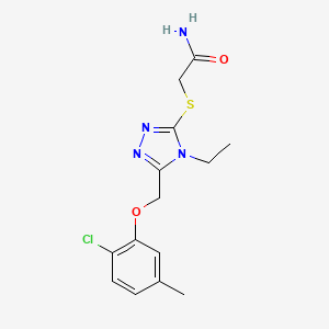 molecular formula C14H17ClN4O2S B4570990 2-({5-[(2-氯-5-甲基苯氧基)甲基]-4-乙基-4H-1,2,4-三唑-3-基}硫代)乙酰胺 