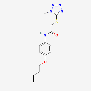 molecular formula C14H19N5O2S B4570998 N-(4-butoxyphenyl)-2-[(1-methyl-1H-tetrazol-5-yl)thio]acetamide 