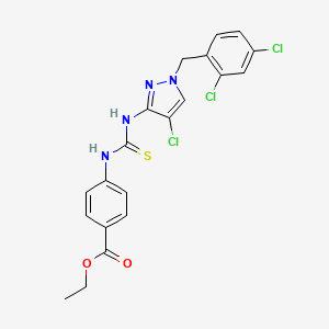 molecular formula C20H17Cl3N4O2S B4571009 4-[({[4-氯-1-(2,4-二氯苄基)-1H-吡唑-3-基]氨基}羰硫代)氨基]苯甲酸乙酯 