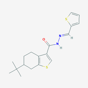 molecular formula C18H22N2OS2 B457102 6-tert-butyl-N'-(2-thienylmethylene)-4,5,6,7-tetrahydro-1-benzothiophene-3-carbohydrazide 