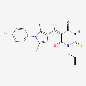 molecular formula C20H18FN3O2S B4571071 (5Z)-5-{[1-(4-fluorophenyl)-2,5-dimethyl-1H-pyrrol-3-yl]methylidene}-1-(prop-2-en-1-yl)-2-thioxodihydropyrimidine-4,6(1H,5H)-dione 