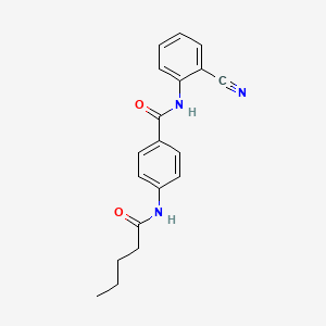 molecular formula C19H19N3O2 B4571073 N-(2-cyanophenyl)-4-(pentanoylamino)benzamide 