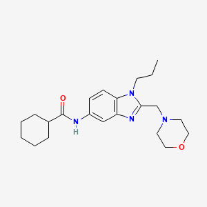 molecular formula C22H32N4O2 B4571079 N-{2-[(Morpholin-4-YL)methyl]-1-propyl-1H-1,3-benzodiazol-5-YL}cyclohexanecarboxamide 