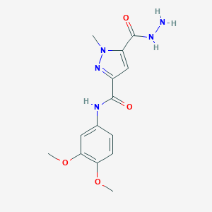 molecular formula C14H17N5O4 B457109 N-(3,4-dimethoxyphenyl)-5-(hydrazinocarbonyl)-1-methyl-1H-pyrazole-3-carboxamide 