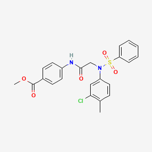 molecular formula C23H21ClN2O5S B4571096 4-{[N-(3-氯-4-甲基苯基)-N-(苯磺酰基)甘氨酰]氨基}苯甲酸甲酯 