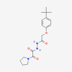 molecular formula C18H25N3O4 B4571109 N'-[2-(4-tert-butylphenoxy)acetyl]-2-oxo-2-pyrrolidin-1-ylacetohydrazide 