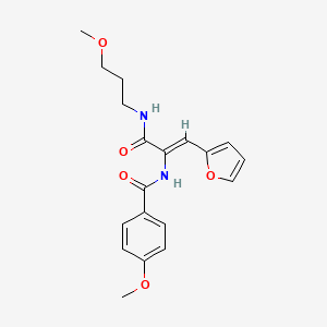 molecular formula C19H22N2O5 B4571117 (2Z)-3-(Furan-2-YL)-2-[(4-methoxyphenyl)formamido]-N-(3-methoxypropyl)prop-2-enamide 