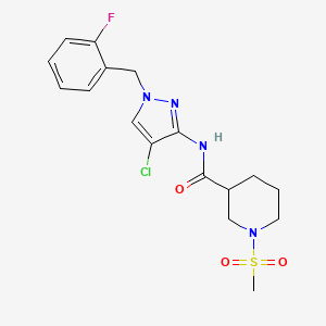 N~3~-[4-CHLORO-1-(2-FLUOROBENZYL)-1H-PYRAZOL-3-YL]-1-(METHYLSULFONYL)-3-PIPERIDINECARBOXAMIDE