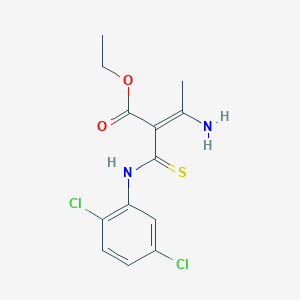 molecular formula C13H14Cl2N2O2S B457112 Ethyl 3-amino-2-[(2,5-dichloroanilino)carbothioyl]-2-butenoate 