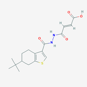 molecular formula C17H22N2O4S B457113 4-{2-[(6-Tert-butyl-4,5,6,7-tetrahydro-1-benzothien-3-yl)carbonyl]hydrazino}-4-oxo-2-butenoic acid 