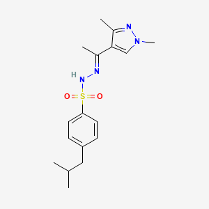 molecular formula C17H24N4O2S B4571140 N'-[1-(1,3-dimethyl-1H-pyrazol-4-yl)ethylidene]-4-isobutylbenzenesulfonohydrazide 