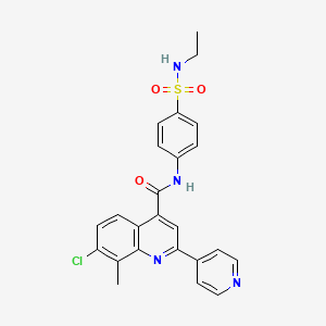 molecular formula C24H21ClN4O3S B4571165 7-chloro-N-{4-[(ethylamino)sulfonyl]phenyl}-8-methyl-2-(4-pyridinyl)-4-quinolinecarboxamide 