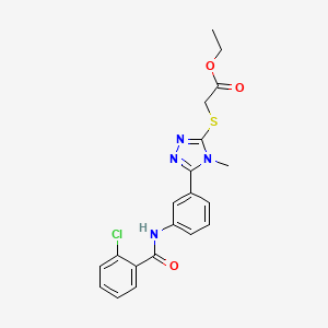 Ethyl 2-[[5-[3-[(2-chlorobenzoyl)amino]phenyl]-4-methyl-1,2,4-triazol-3-yl]sulfanyl]acetate