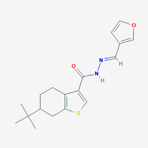 molecular formula C18H22N2O2S B457118 6-tert-butyl-N'-(3-furylmethylene)-4,5,6,7-tetrahydro-1-benzothiophene-3-carbohydrazide 