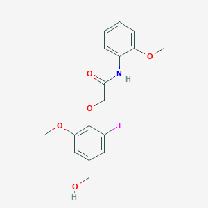 molecular formula C17H18INO5 B4571198 2-[4-(HYDROXYMETHYL)-2-IODO-6-METHOXYPHENOXY]-N~1~-(2-METHOXYPHENYL)ACETAMIDE 