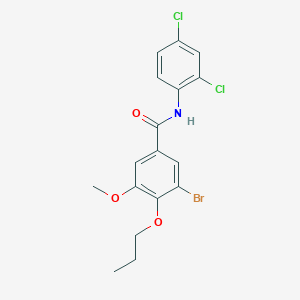 molecular formula C17H16BrCl2NO3 B4571201 3-溴-N-(2,4-二氯苯基)-5-甲氧基-4-丙氧基苯甲酰胺 