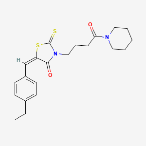 molecular formula C21H26N2O2S2 B4571231 (5E)-5-[(4-ethylphenyl)methylidene]-3-(4-oxo-4-piperidin-1-ylbutyl)-2-sulfanylidene-1,3-thiazolidin-4-one 