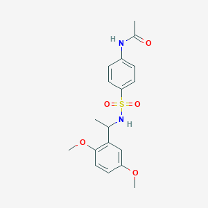 molecular formula C18H22N2O5S B4571239 N-(4-{[1-(2,5-dimethoxyphenyl)ethyl]sulfamoyl}phenyl)acetamide 