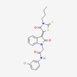 molecular formula C23H20ClN3O3S2 B4571247 2-[3-(3-丁基-4-氧代-2-硫代-1,3-噻唑烷-5-亚甲基)-2-氧代-2,3-二氢-1H-吲哚-1-基]-N-(3-氯苯基)乙酰胺 