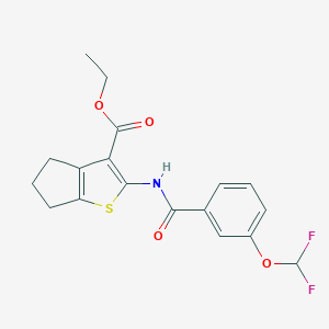 ethyl 2-({[3-(difluoromethoxy)phenyl]carbonyl}amino)-5,6-dihydro-4H-cyclopenta[b]thiophene-3-carboxylate
