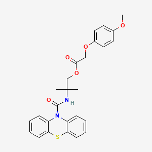 molecular formula C26H26N2O5S B4571266 2-methyl-2-[(10H-phenothiazin-10-ylcarbonyl)amino]propyl (4-methoxyphenoxy)acetate 