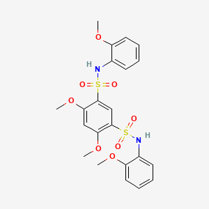 molecular formula C22H24N2O8S2 B4571268 4,6-二甲氧基-N,N'-双(2-甲氧基苯基)-1,3-苯二磺酰胺 