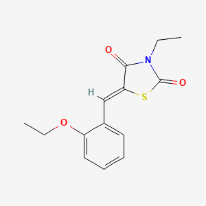 molecular formula C14H15NO3S B4571271 5-(2-ethoxybenzylidene)-3-ethyl-1,3-thiazolidine-2,4-dione 