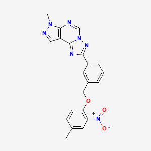 molecular formula C21H17N7O3 B4571289 4-METHYL-2-NITROPHENYL [3-(7-METHYL-7H-PYRAZOLO[4,3-E][1,2,4]TRIAZOLO[1,5-C]PYRIMIDIN-2-YL)BENZYL] ETHER 