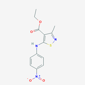 molecular formula C13H13N3O4S B457130 Ethyl 5-{4-nitroanilino}-3-methyl-4-isothiazolecarboxylate 