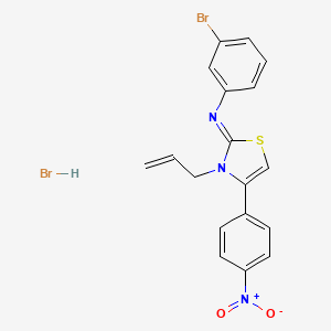 N-(3-bromophenyl)-4-(4-nitrophenyl)-3-prop-2-enyl-1,3-thiazol-2-imine;hydrobromide